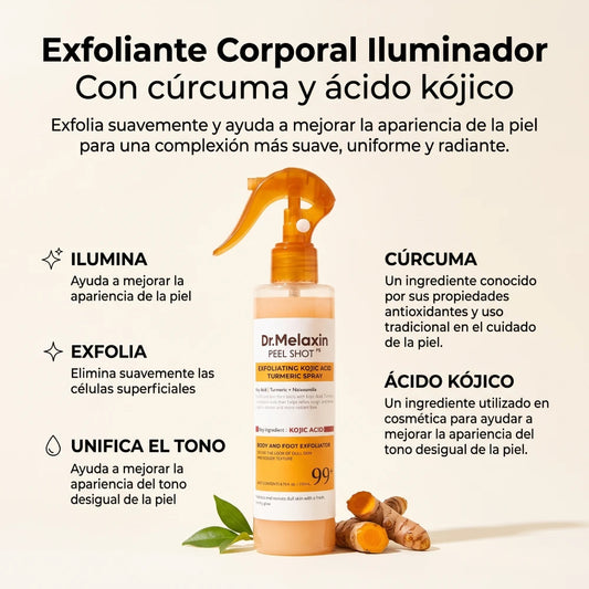 Exfoliante Corporal Iluminador de Cúrcuma y Ácido Kójico - Piel Suave y Tono Uniforme - 200ml